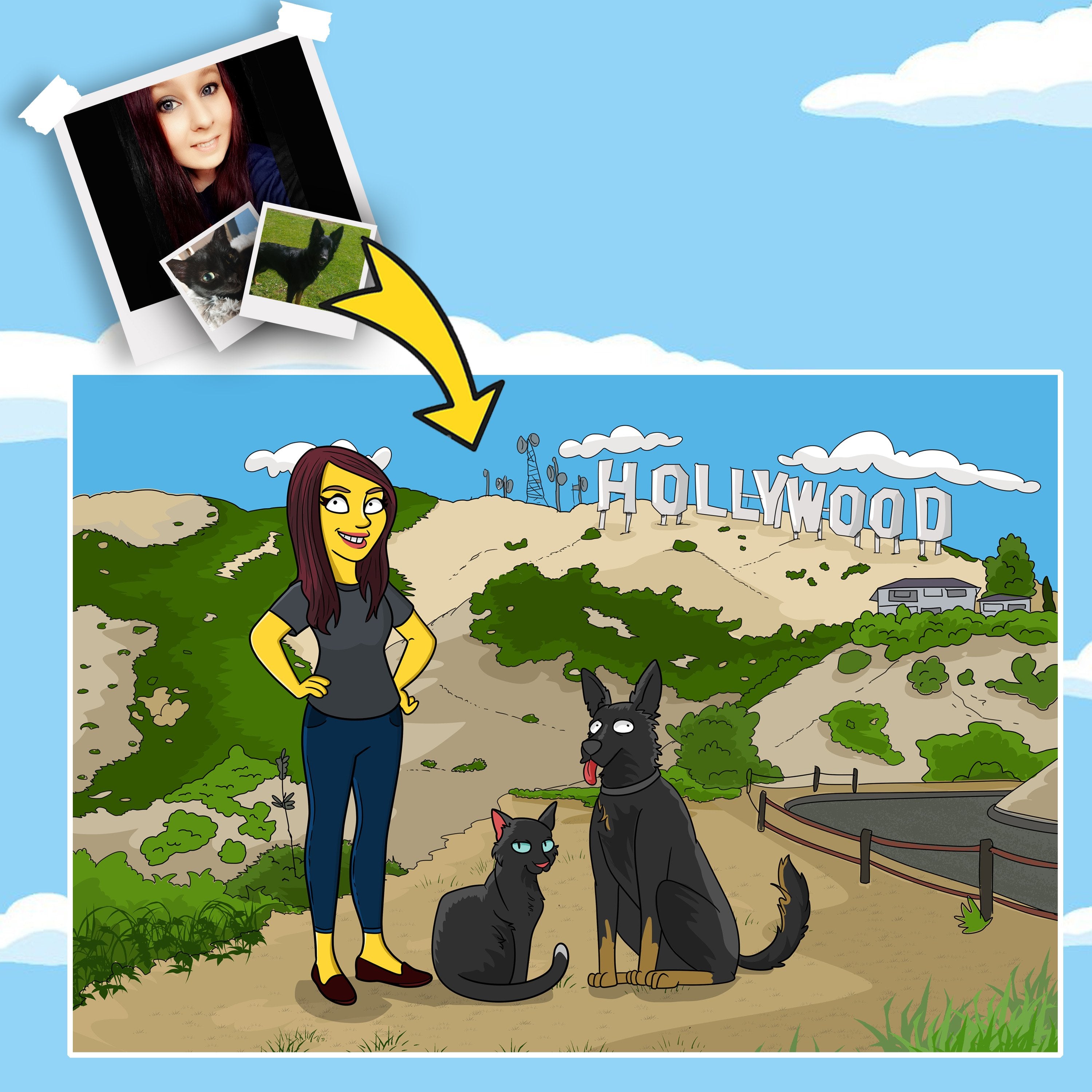 Laden Sie das Bild in den Galerie-Viewer, Dein handgezeichnetes Comic Poster! - Mach mich gelb!